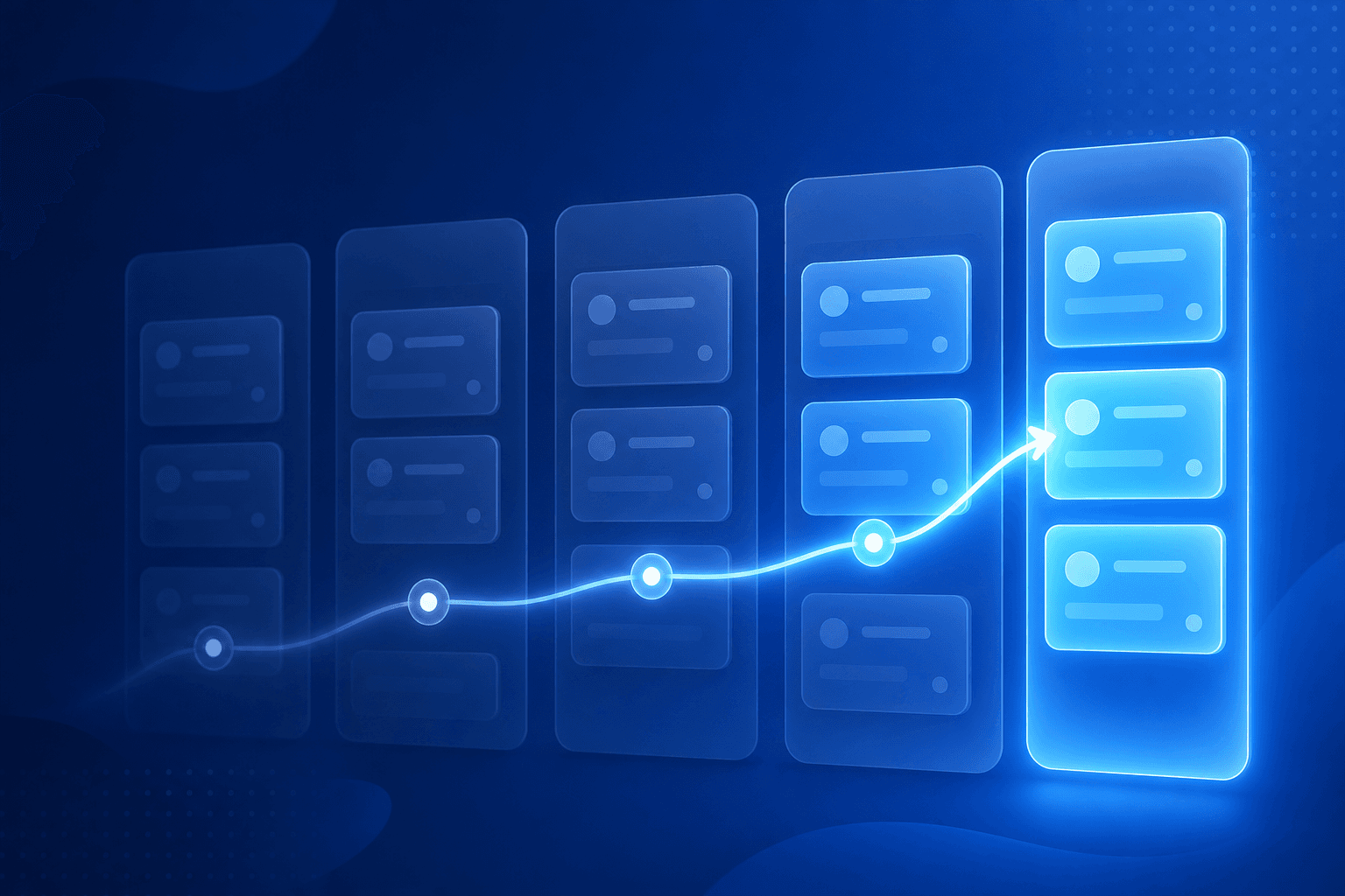 Abstract Sirr-blue application tracker workflow visual